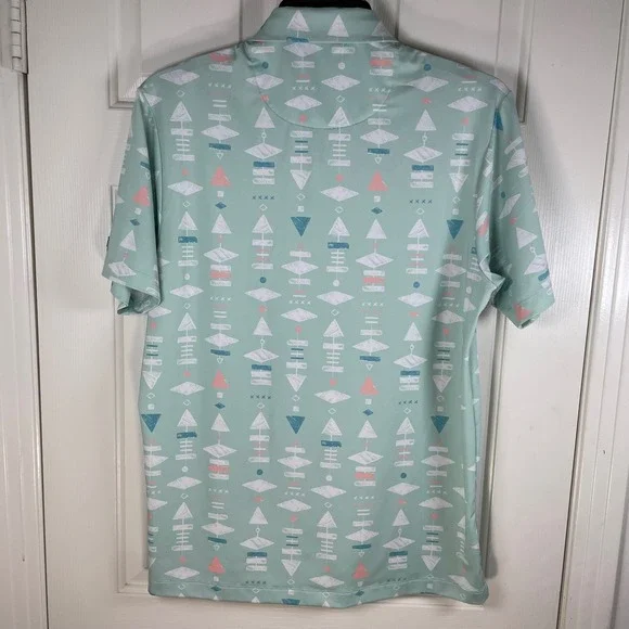 Bad Birdie Golf‎ Polo Shirt Mens Medium Novelty Print Golfing Athletic - Picture 4 of 6
